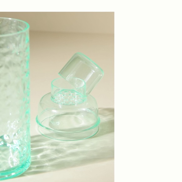 Anthropologie Lucia Acrylic Textured Green Cocktail Shaker - Picture 2 of 4